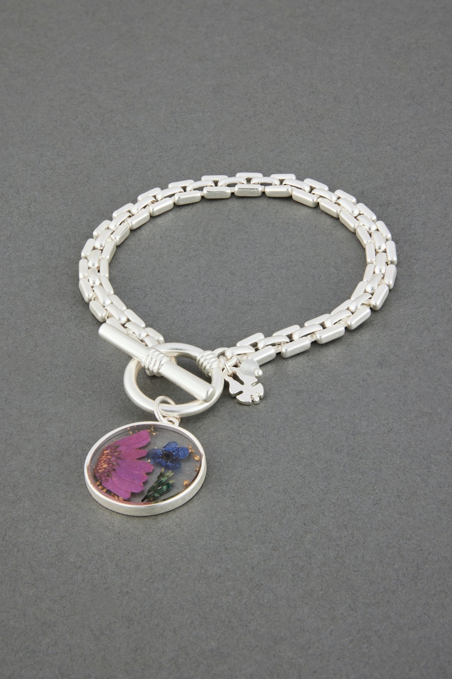 dried flower charm bracelet
